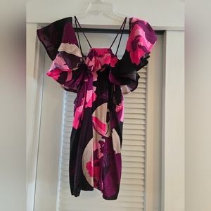 Trina Turk Women's top, Size L, Multi color with Pink & Purple tones, Rayon